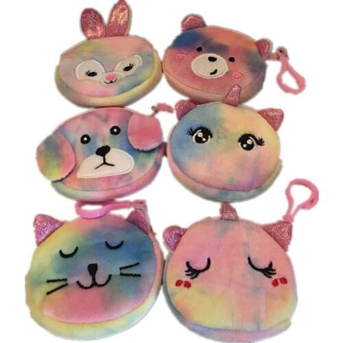 Mix 6Models 6CM Cat , Dog Mix Random 48PCS Plush Coin Purse Wallet Pouch