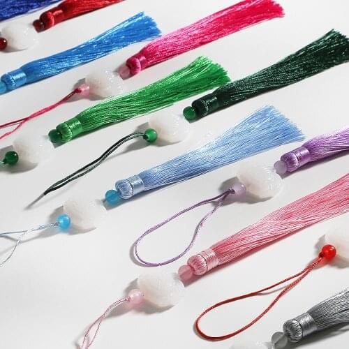 Fashion Design Jade Lotus Trim Pendant Tassels For DIY Jewelry Making Findings Decorationon