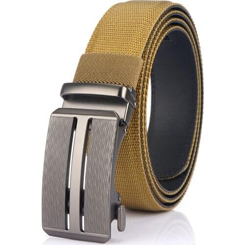 Mens automatic buckle business casual canvas belt, mens fashion belt, trendy wild nylon belt, convenient
