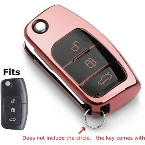 Remote Key Chain Replaces Rose Gold Soft TPU 3 Button Accessory Car Case