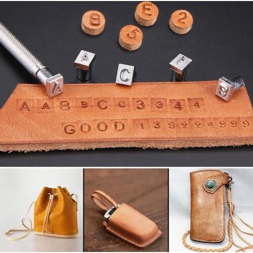 36PCS Stamp Alphabet Letter & Number Stamper Set Leather Stamping Tool Punch Stamps Knurled Punch Tools for Leathercraft DIY