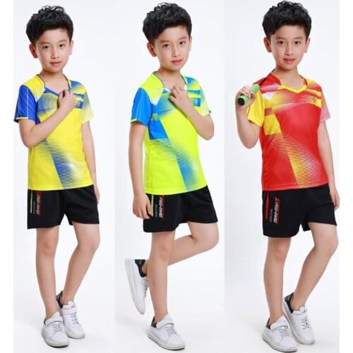 Childrens badminton Clothes , Kids short sleeved suits,table tennis jerseys, pingpang jerseys for students,youth sports jersey