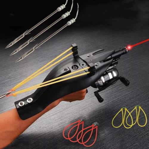 Outdoor Hunting Fishing Sling Shot Wrist Slingshot Stainless Steel with Replacement Rubber Bands Darts Accessories Professional