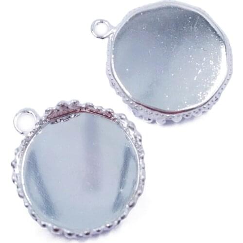 Wholesale Lot 1000Piece Silver Plated Round Blank Pendant Trays Blank Bezel Cabochon Base Setting PT05