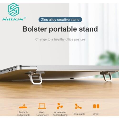 NILLKIN Portable Laptop Stand for Macbook Notebook Feet Stand Holder Universal Mini Size Adjustable Folding Zinc Alloy