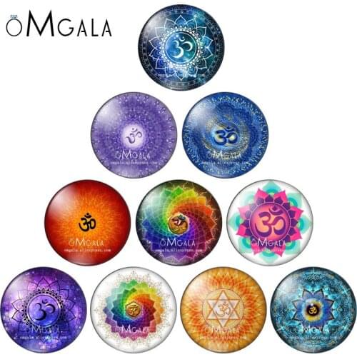 Colorful retro religious totem patterns 10pcs 10mm/12mm/16mm/18mm/25mm Round photo glass cabochon demo flat back Making findings
