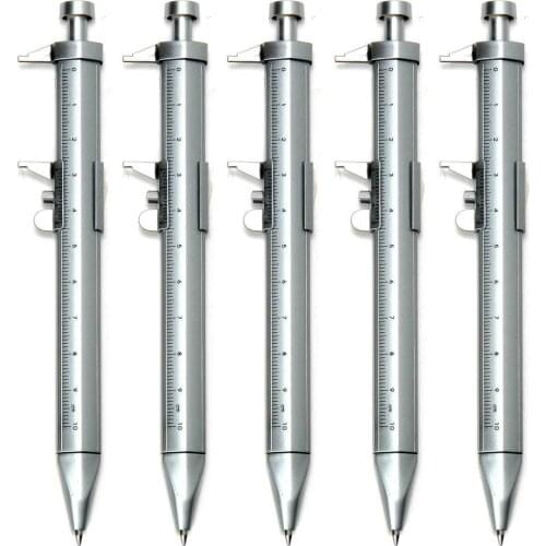 3Pcs/5Pcs Wholesale Multifunction 1.0mm Gel Ink Pen Vernier Caliper Roller Ball Pen Stationery Ball-Point Pens Blue Black Ink