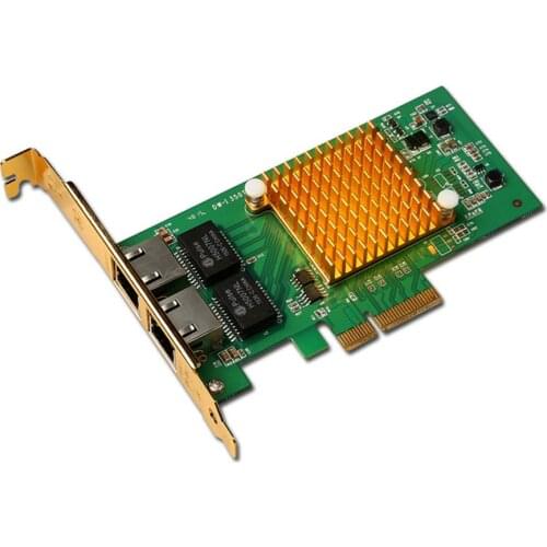 I350 - T2 Network Card PCI - E 2 Ports Gigabit Ethernet Server Nic Original InteI350T2 Chip