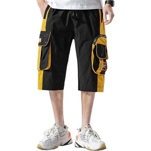 Men Fashion Cargo Shorts Pants Casual Loose Baggy Boardshorts Streetwear Hiphop Harem Korean Style bf Men Clothing