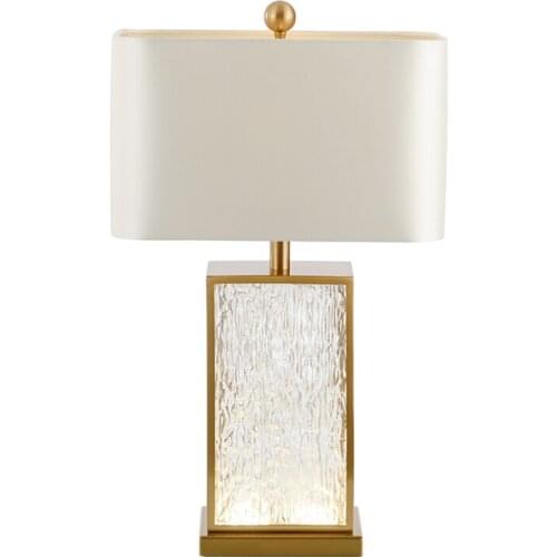 Modern block clear crystal table lamps luxury designer home living room bedroom bedside glass table lights study deco lighting