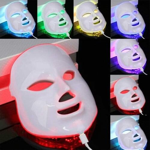 LED Facial Mask Photon Therapy Anti-Acne Wrinkle Removal Skin Rejuvenation Face Skin Care Tools Minimalism Design 7 Colors
