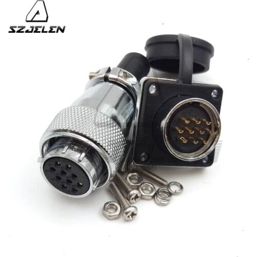 SZJELEN WS20 connector 10pin Female Plug Male Socket,Industrial Metal Compression Waterproof Connector