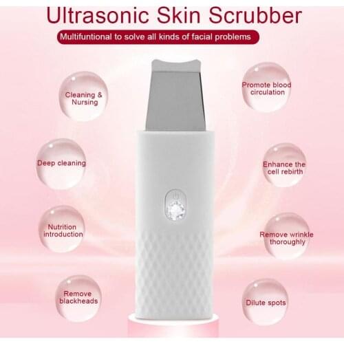 Ultrasonic Skin Scrubber Face Cleaning Machine Peeling Shovel Facial Pore Cleaner Skin Lift Machine Electric Blackhead Remover