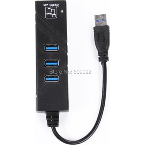 High speed 3 Ports USB 3.0 Hub 10/100/1000 Mbps To RJ45 Gigabit Ethernet LAN Wired Network Adapter Converter For Windows Mac