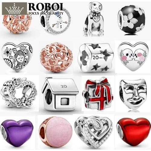 High Quality 925 Sterling Silver Jewelry Snowman Beads Openwork Star Constellations Charm Fit for DIY Bracelet Free Shipping