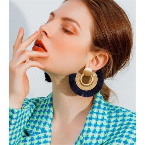 Hesiod Bohemia Tassel Earrings for Women Colorful Big Statement Earrings Female 2019 Wedding Fringe Hanging Earings Jewelry