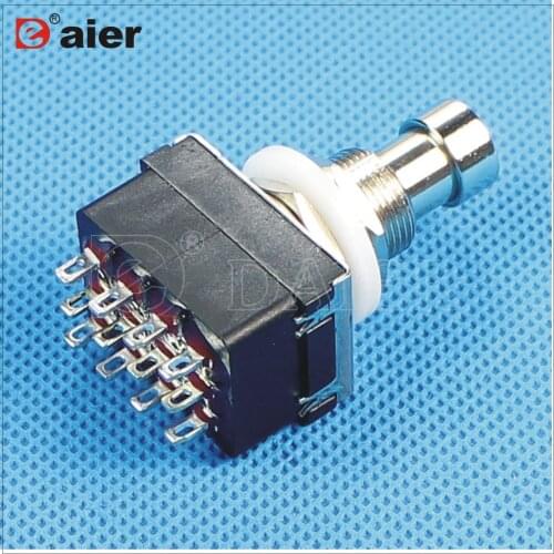 1PCS Effect Device Metal Stomp Foot Pedal Push Switches 12Pins Foot Switch 4PDT ON ON Environmental Protection Type