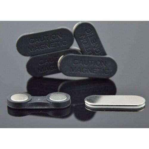10pcs Magnetic Name Tag/ID Badge Holder Strong Fastener with 3M Adhesive on Front Plate (Silver)