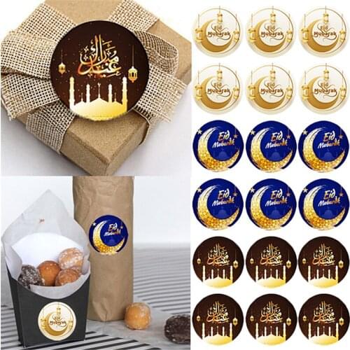 120pcs New Style Eid Mubarak Stickers Diary DIY Decoration Gift Bag Packing Sealing Sticker Notebook Handbook Paper Label Supply