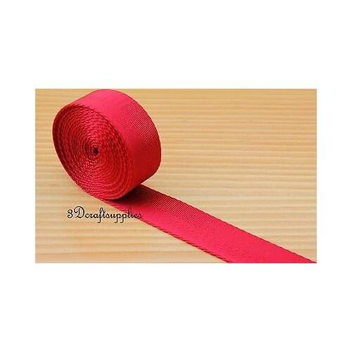 5 yards 1 inch ( 25 mm ) heavy weight nylon webbing Ruban for bag purse strap handles red ZA74