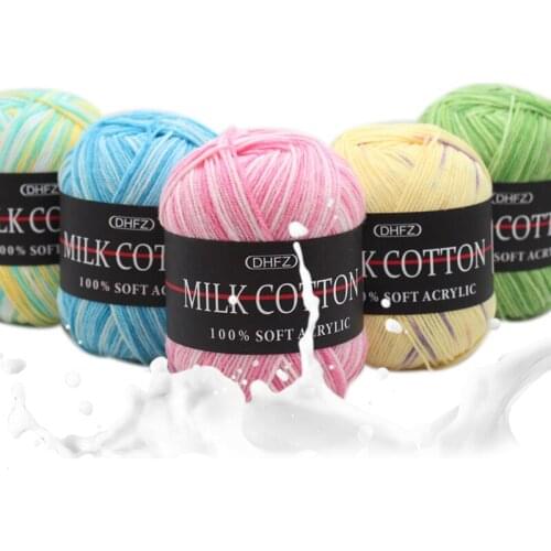 50G/Group Three-Ply Section Dyed Gradual Milk Cotton Wool Hand-Knitted Medium-Coarse Color Baby Sweater Knitting Wool