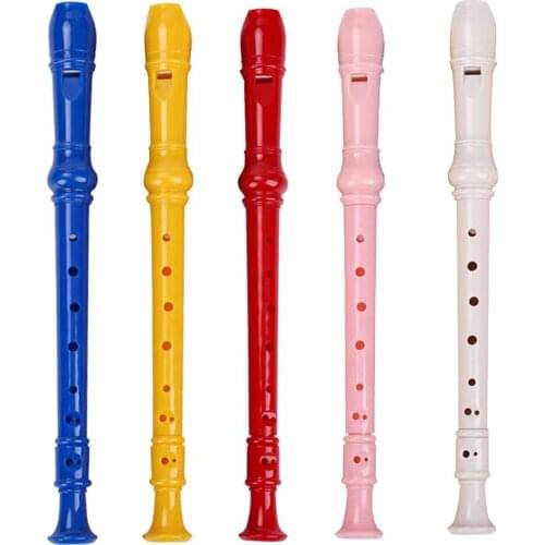 8-hole Flute Soprano ABS Recorder With Fingering Description Cleaning Rod Educational Musical Instrument Tool For Beginner Kids