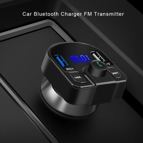 Kebidu Dual USB Bluetooth Car Charger For Phone Charger FM Transmitter MP3 Radio Player Voltage LED Display Support TF Card USB