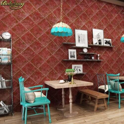 Beibehang Non-woven wallpaper retro nostalgic marble brick pattern wall paper restaurant cafe 3d wallpaper papel de parede