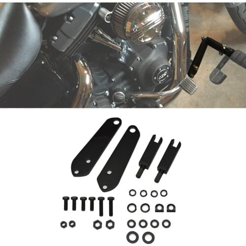 Gloss Black Cruising Highway Footrest Foot Peg Mount Kit Fit 1991-2017 Harley Dyna FXD