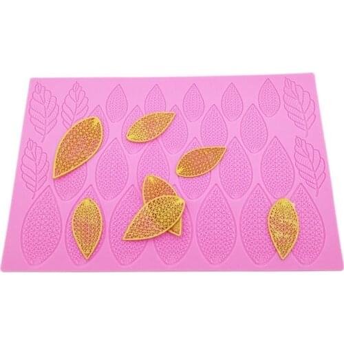 Large Size Fantasy Flower Petal And Leaves Cake Silicone Mat Wedding Fondant Silicone Lace Mat Cake Decoration Mold K493