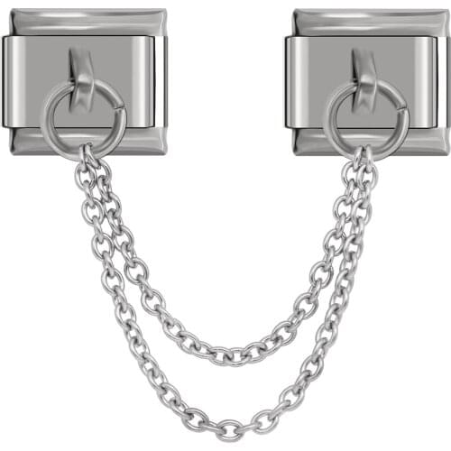 Hapiship Original Design Stainless Steel Double Layer Chain Link Charm Fit 9mm Bracelet Stainless Steel Jewelry Making DJL03