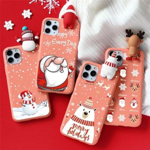 3D Doll Christmas TPU Case For OPPO C3 C1 C2 A1K A31 A57 A3S A5S A7 A8 A83 A91 A92 A52 A72 F7 F9 F11 Realme 5 6 Pro 5i 6i Reno 3