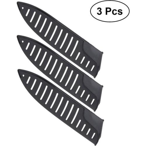 3pcs Black Plastic Kitchen Knife Blade Protector Cover For 8 Inches Knife Plastic Knife Sleeve Protective Sleeve 8 "Scabbard