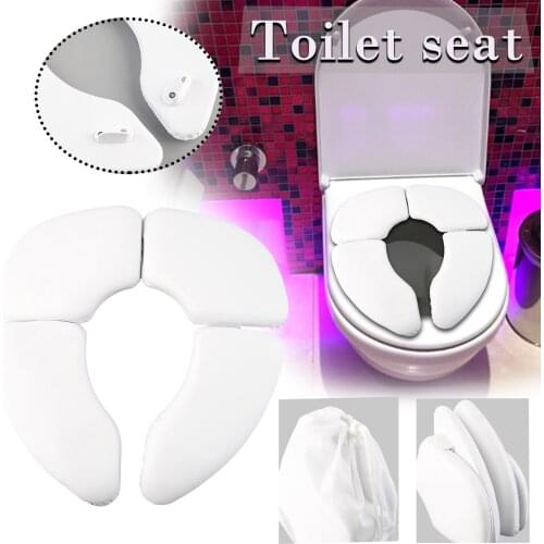 Pvc Pp Childrens Toilet Rings White Sponge soft Foldin New Childrens Toilet Mat Home Bathroom Special Tools Toilet Seats