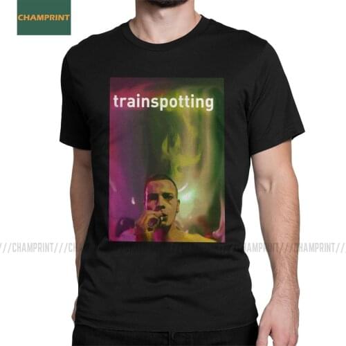 Mens T-Shirt Trainspotting Cotton Tees Short Sleeve Movie Boy Ewan Mcgregor Miller Drugs 90s Sick Jonny T Shirts Plus Size