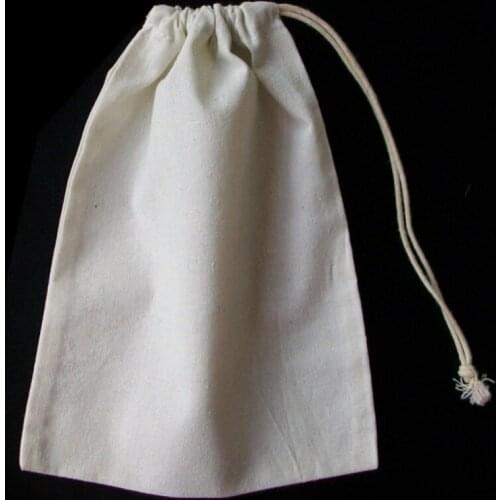 100pcs high quality cotton jewelry pouch custom 8*30cm cotton gift drawstring bag for jewelry gift storage and packaging