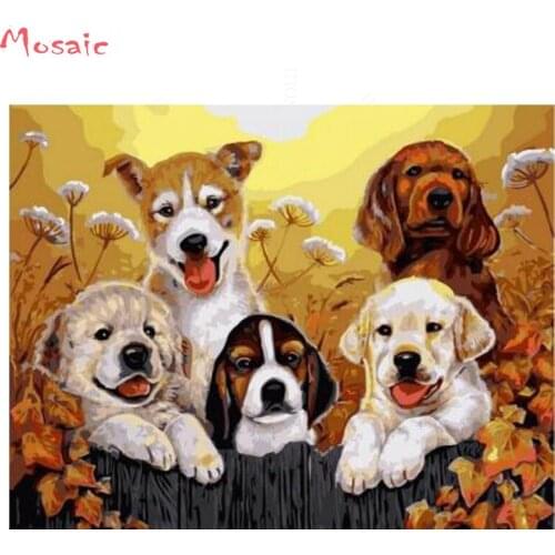 Hobby diamond embroidery bead dog,5d diamond painting animal pet full diamond mosaic picture of rhinestones cross-stitch gift