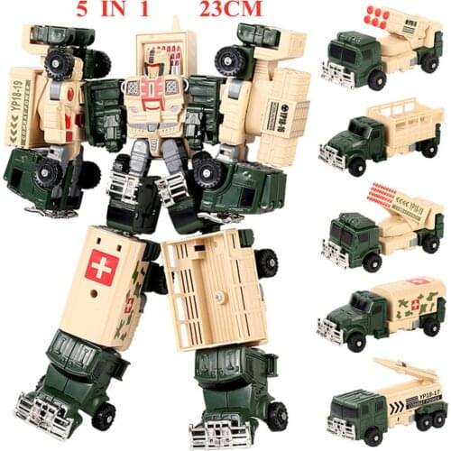 Transformation 5 IN 1 Military Car Toys Bruticus Figure Robot Deformation Action Figure Engineering Vehicle Model Kid Adult Gift