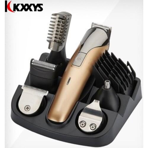 6 in 1 Electric Rechargeable Hair Trimmer Hair Clipper Shaver Sets Razor Shaver Beard Men Shaving Machine Cutting Nose Trimmer