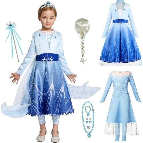 Frozen Snow Queen Toddler Girls Princess Elsa Dress Leggings Coats Set for Girls Elza Costume Christmas Fancy Fairy Frocks