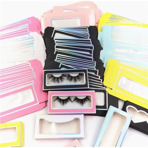 Wholesale10set 50pcs Packing box for eyelash blank eyelashes package Multicolor paper box Eyelashes DIYflash packing box makeup