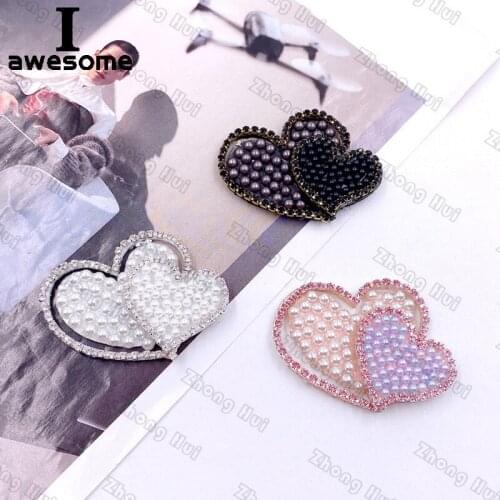 DIY Lovely Love Heart-shaped 2 heart Bridal Wedding Party Shoes Accessories For high Heels Flats Slipper Shoe Decorations flower