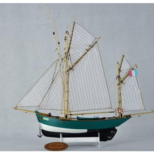 NIDALE model Scale 1/50 Classic French sailboat model kits LUCY Fishing wooden ship model