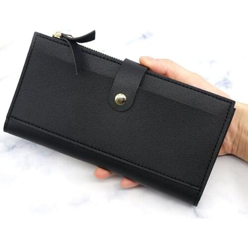 Fashion Casual Clutch Bag For Women Long Leather Wallet Ladies Zipper Coin purse Female Passport Money Phone Credit Card Holder