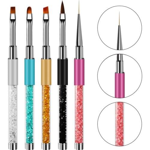 Liner Painting Nail Brush Set Dotting Fan Design Nail Art Brush Drawing Kit Multi Sizes Carving Pen for UV Gel DIY 5pcs/set