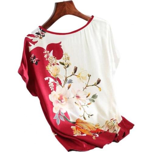New Stylish T-shirt Floral Cool Plus Size Women Elegant Floral Print T-shirt for Shopping Streetwear