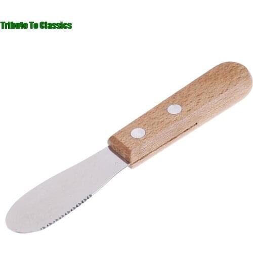 Sandwich Spreader Butter Cheese Slicer Knife Stainless Steel Spatula Kitchen Tool with Wooden Handle