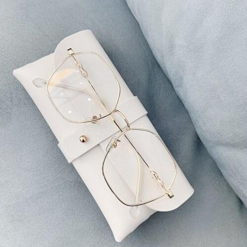 Vintage Alloy Polygon Square Clear Glasses Frame For Women New Fashion Print Stripe Leg Eyeglasses Men Goggle Eyewear
