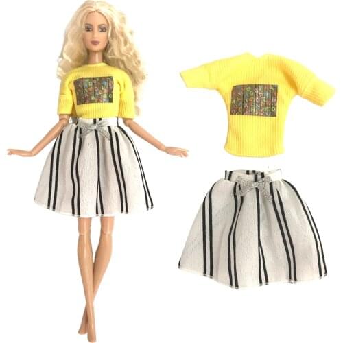 1Set Sunshine Girl Style Dress Fashion OL split suit For Barbie Doll Dress Up Accessories 294C