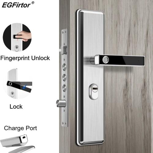 Stainless Steel Fingerprint Head Semiconductor Fingerprint Lock Smart Door Lock Automatic Security Door Electronic Lock